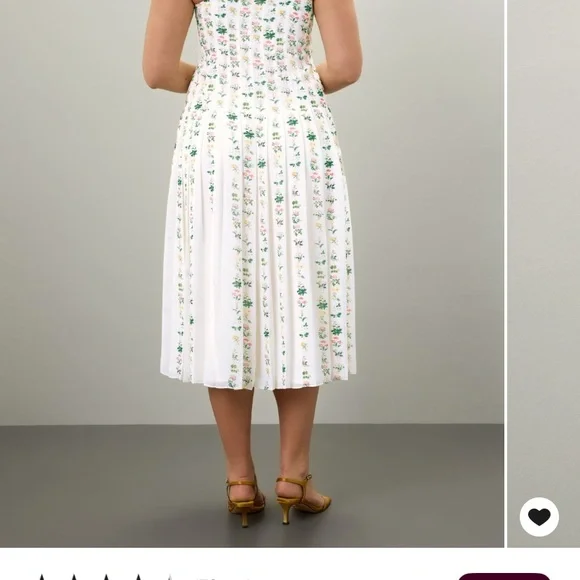 Adam Lippes Floral Pleated Midi Dress - Picture 7 of 10